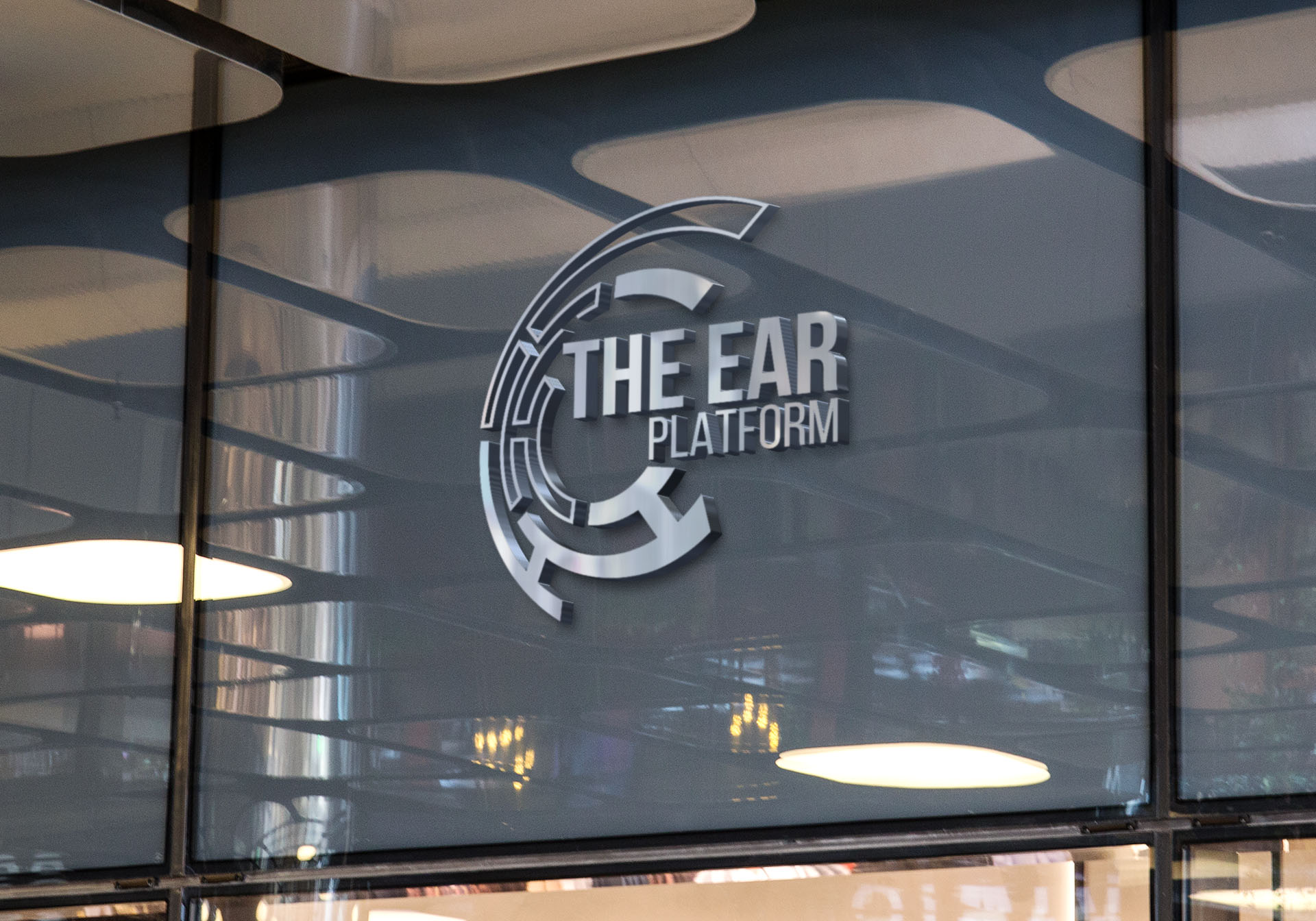 the ear logo on the office front door