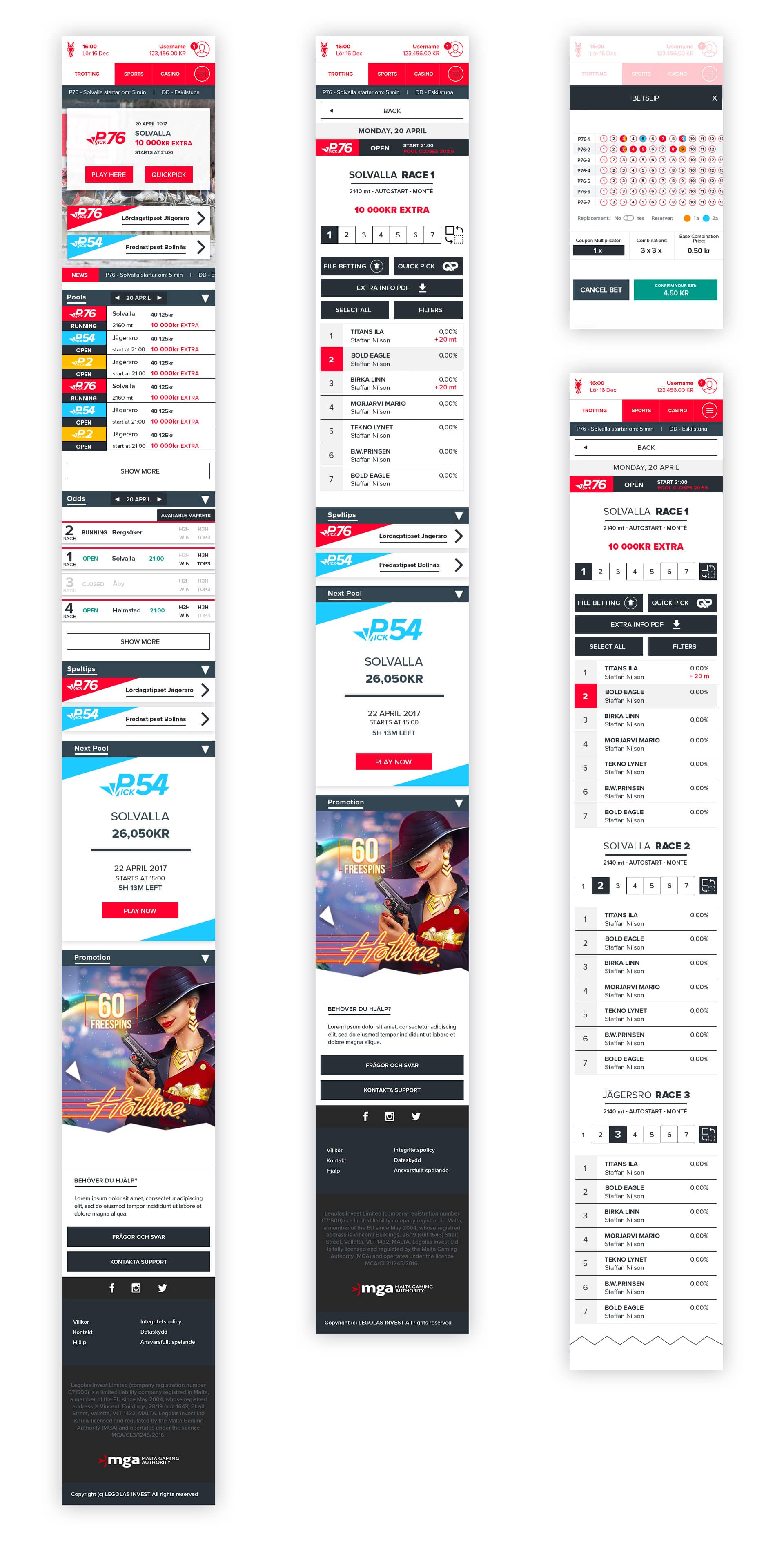 trotting ui mobile version