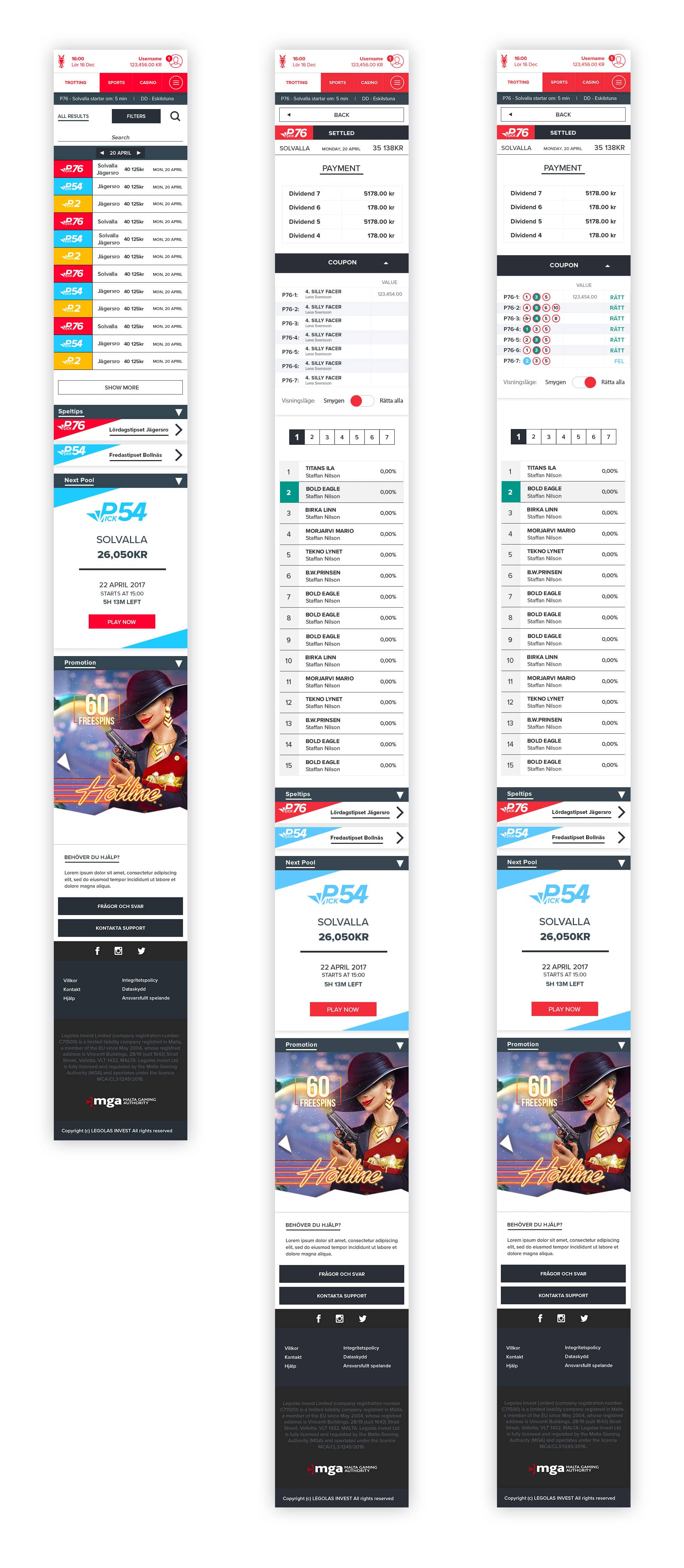 trotting ui mobile version